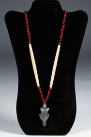 Pewter & Beadwork Native American Trade Necklace - David Windsor