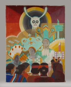 Native American Pueblo Dance Painting by Louise Morris (1896-1972)