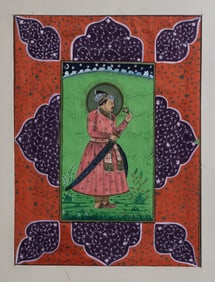 Mughal Indian Miniature Painting - Shah Jahan - 19th Century