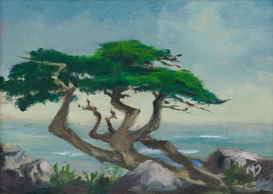 California Impressionist Painting Monterey - Carmel Coast - Signed
