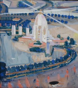 Architectural Exposition Study Painting - Bernard Maybeck (attributed)