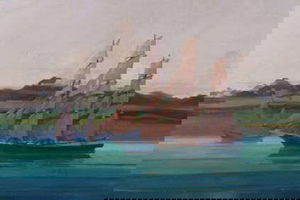 Impressionist South Seas Oil Painting by Allen Gilbert Cram (1886-1947)