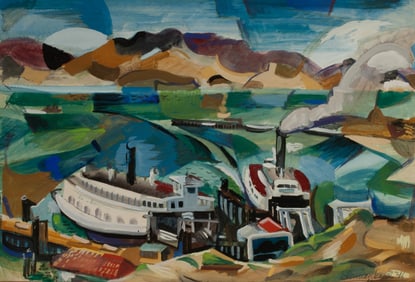 California WPA American Scene Painting by Glenn Anthony Wessels (1895-1982)