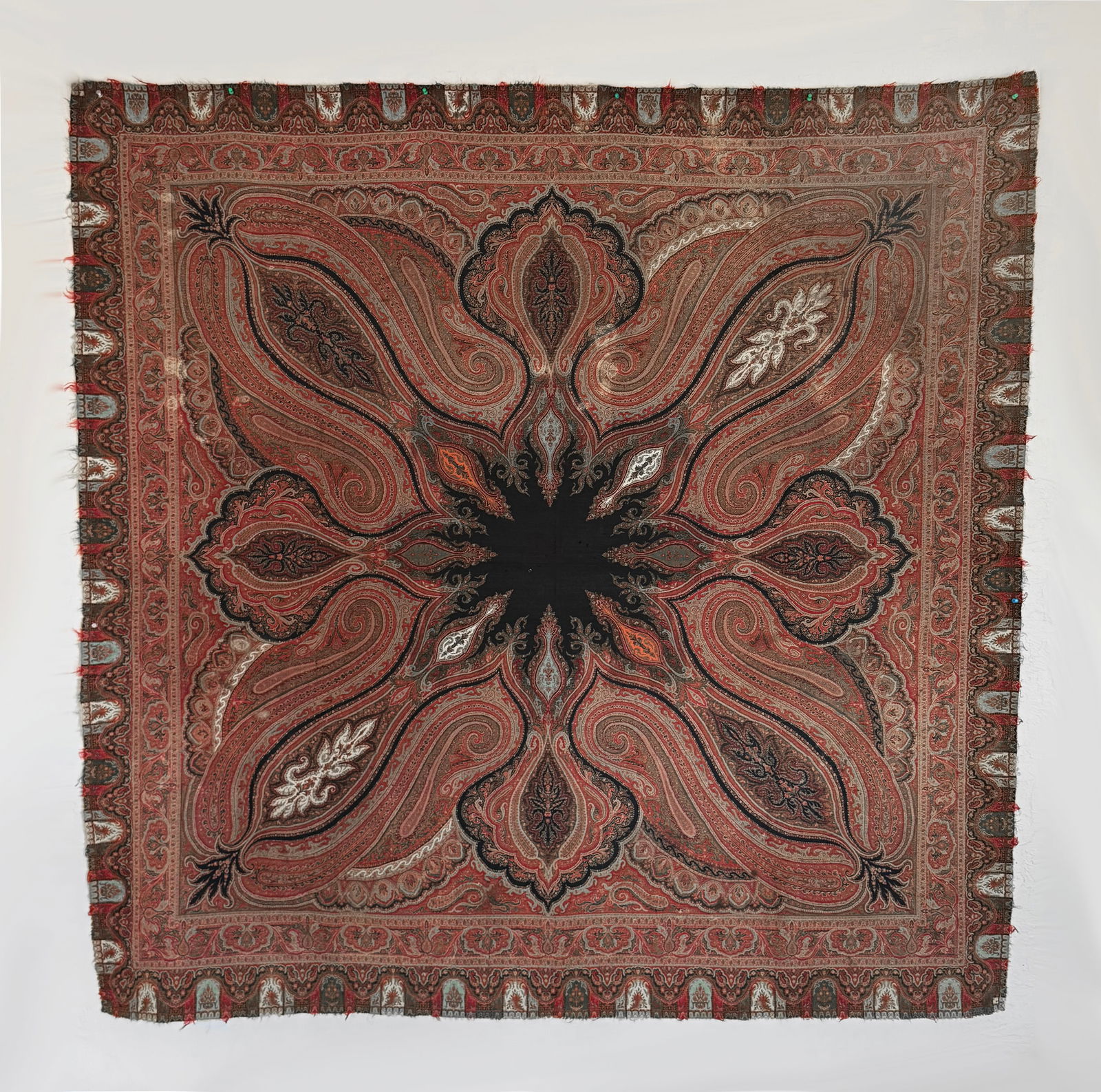 Large Early Woven Paisley Shawl  - Mid 19th Century (1 of 12)