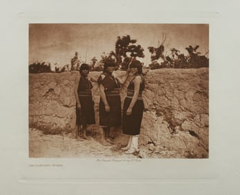 Edward Curtis Gravure Photograph "San Ildefonso Women" 1905