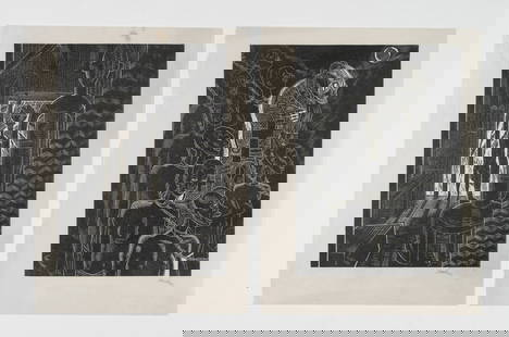 Richard A. Loederer (1894-1981) Two Signed Woodcuts of Haiti 1932: Two (2) woodcuts by Austrian American artist, Richard A. Loederer (1894-1981). Circa 1932. Woodcut in black on thin paper. Both signed by the artist in the margin, lower right in pencil "Loederer". Si