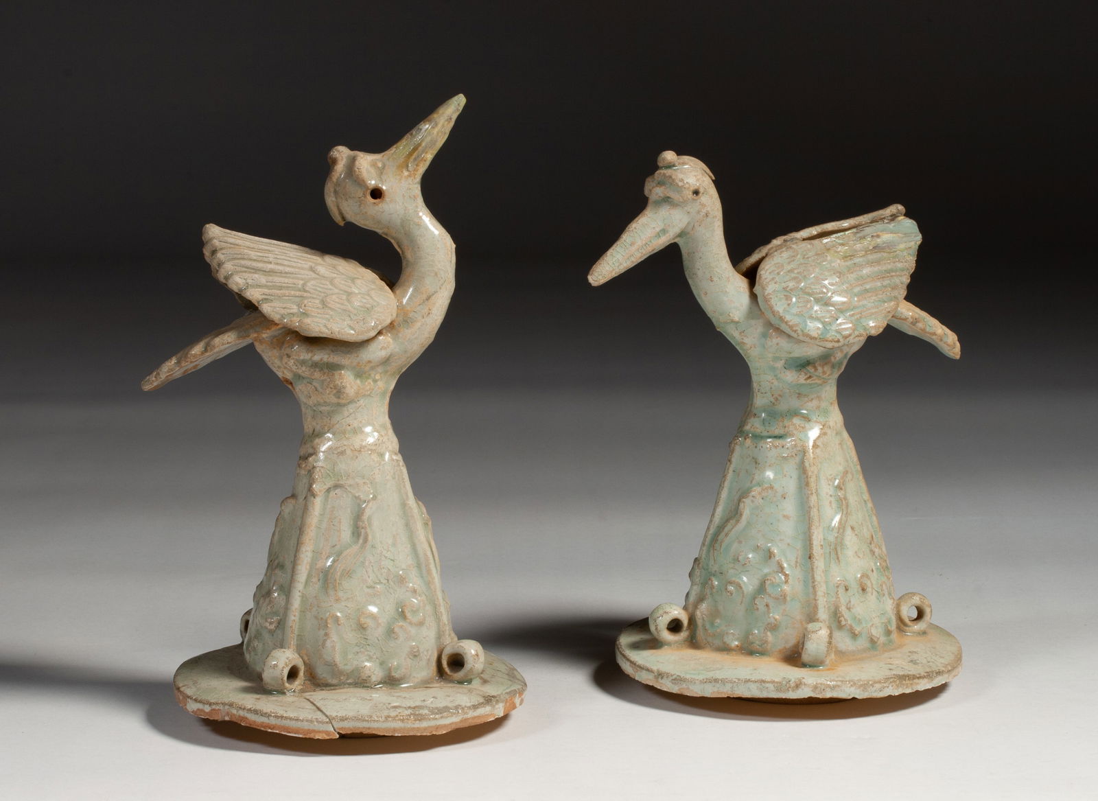 Two Chinese Song Dynasty Qingbai Porcelain Funerary Urn Lids (1 of 17)