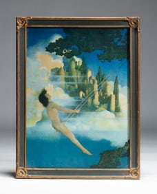 Vintage Maxfield Parrish "The Dinkey Bird" Print - Art Nouveau Frame