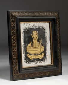 Old Master Reverse Painting on Glass - Verre Eglomise 18th C.