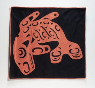 Northwest Coast Hand-Sewn Tapestry - Killer Whale - Native American