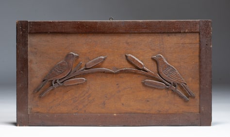 American Folk Art Carved Wood Panel - 19th Century