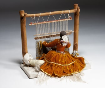 Navajo Weaver Doll with Loom - Native American Southwest