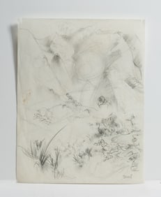 Stanton Macdonald-Wright (1890-1973) Signed Pencil Drawing 1921
