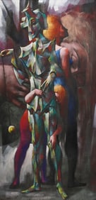 Raymond Howell (1931-2002) Mid-Century Cubist Surrealist Painting