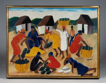 Laurent Casimir (1928-1990) Haitian Oil Painting