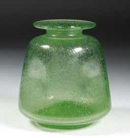 Italian Glass Pulegoso Vase - Murano Mid-Century Modern