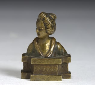 Antique Miniature Bronze Sculpture of a Woman