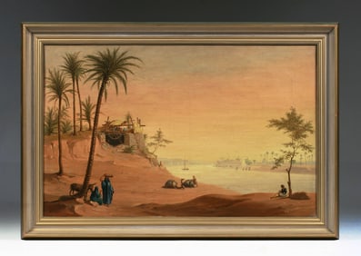 Egyptian Orientalist  Painting 1840s by Minor Kilbourne Kellogg (1814-1889)