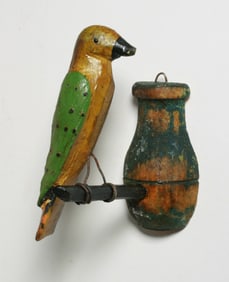 Pennsylvania Folk Art Carved and Painted Bird Sculpture