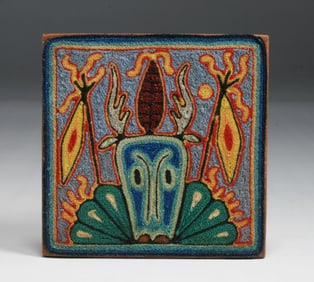 Old Mexican Huichol Yarn Painting - 1960-1970's