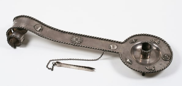 Antique Silver Chamberstick with Hallmarks