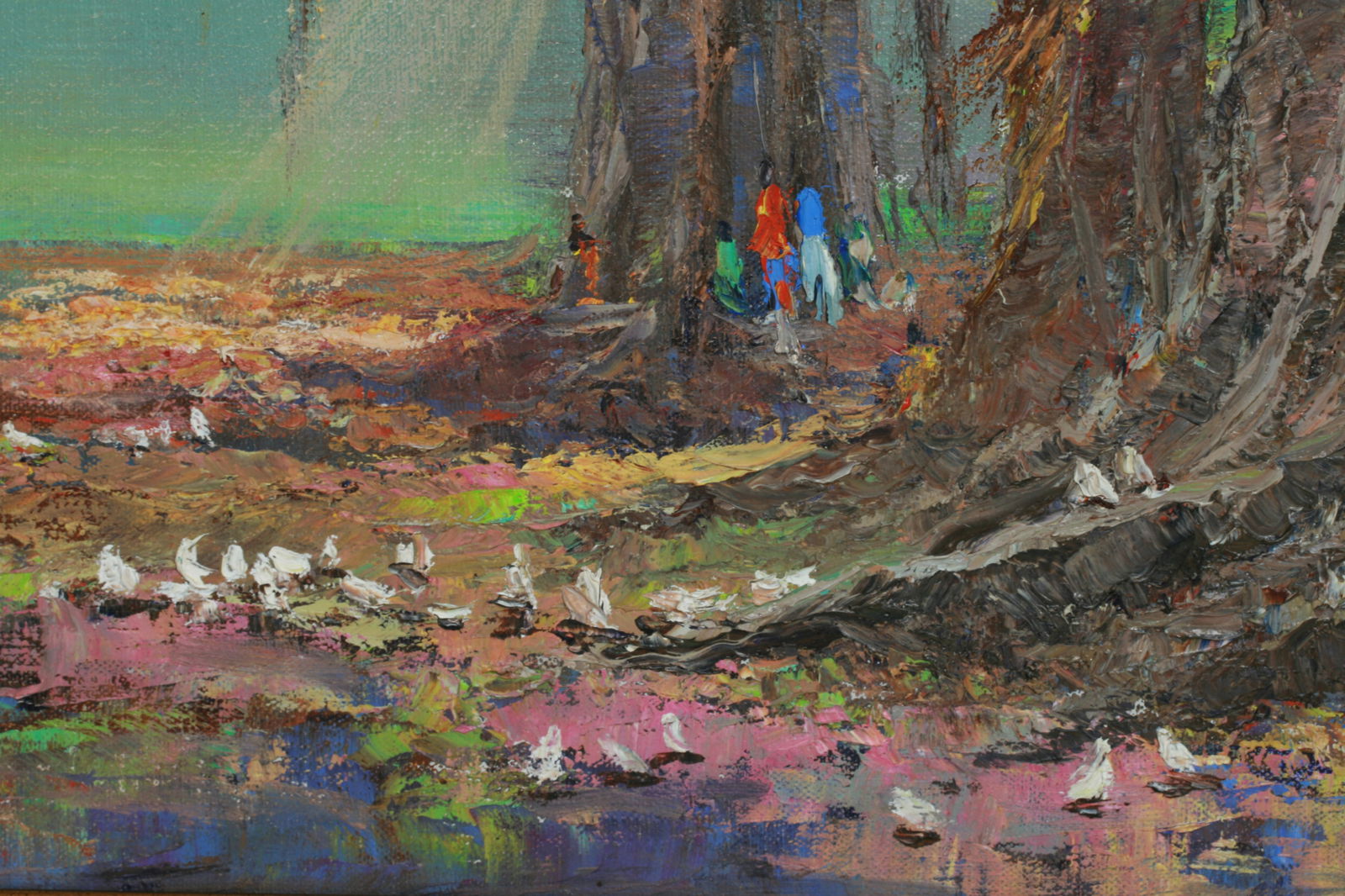 Ed Furuike (1944 - ) Hawaiian Painting of a Zoo Banyan Tree, Honolulu - 6