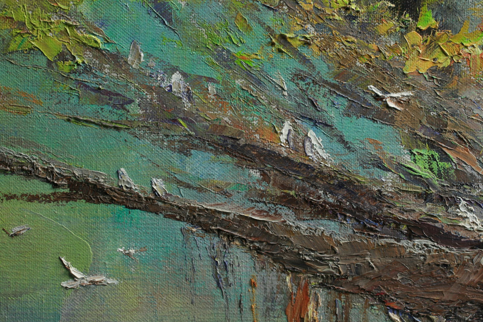 Ed Furuike (1944 - ) Hawaiian Painting of a Zoo Banyan Tree, Honolulu - 8