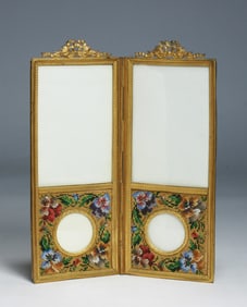 Antique French Double Dresser Frame - Gilt Ormolu Bronze and Beadwork