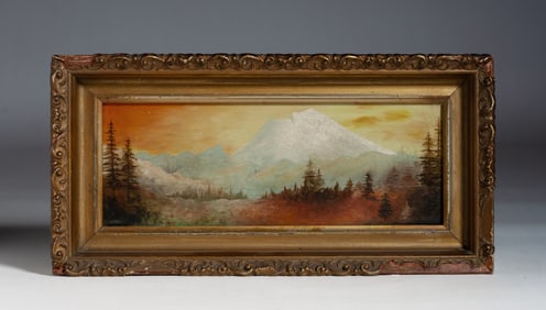 Early California Luminous Painting - Mt. Shasta 1890