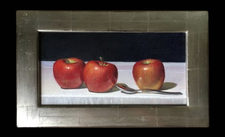 American Realism Still Life Painting of Apples - Signed - Unknown Artist