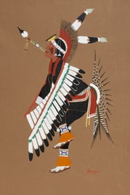 Stephen Mopope (1898-1974) - Native American - 1929 Pochoir Print Szwedzicki
