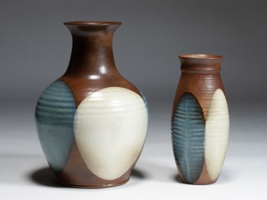 Large Robert Maxwell Pottery Craft Vase and Another