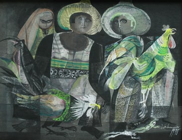 Alizandro Valencia Manzo (b.1930) Mexican Painting 1970