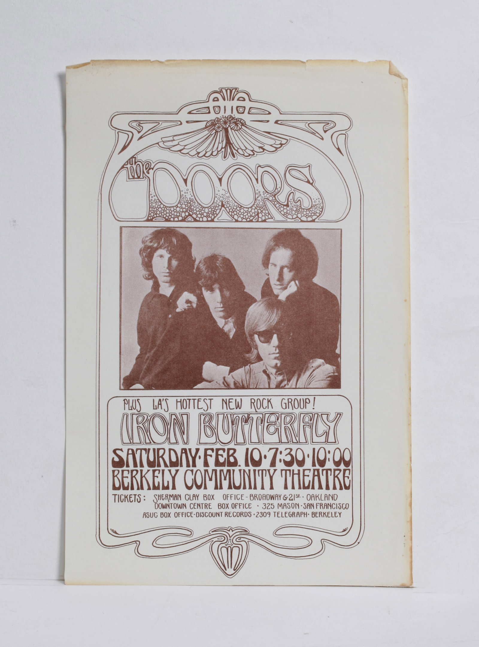 Original Rock Handbill - The Doors - Iron Butterfly 1968 (1 of 5)