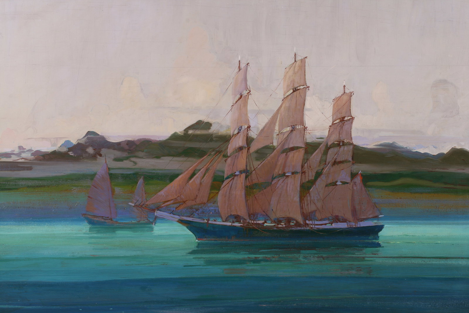 South Pacific Painting of Java by Allen Cram (1886-1947) (1 of 12)