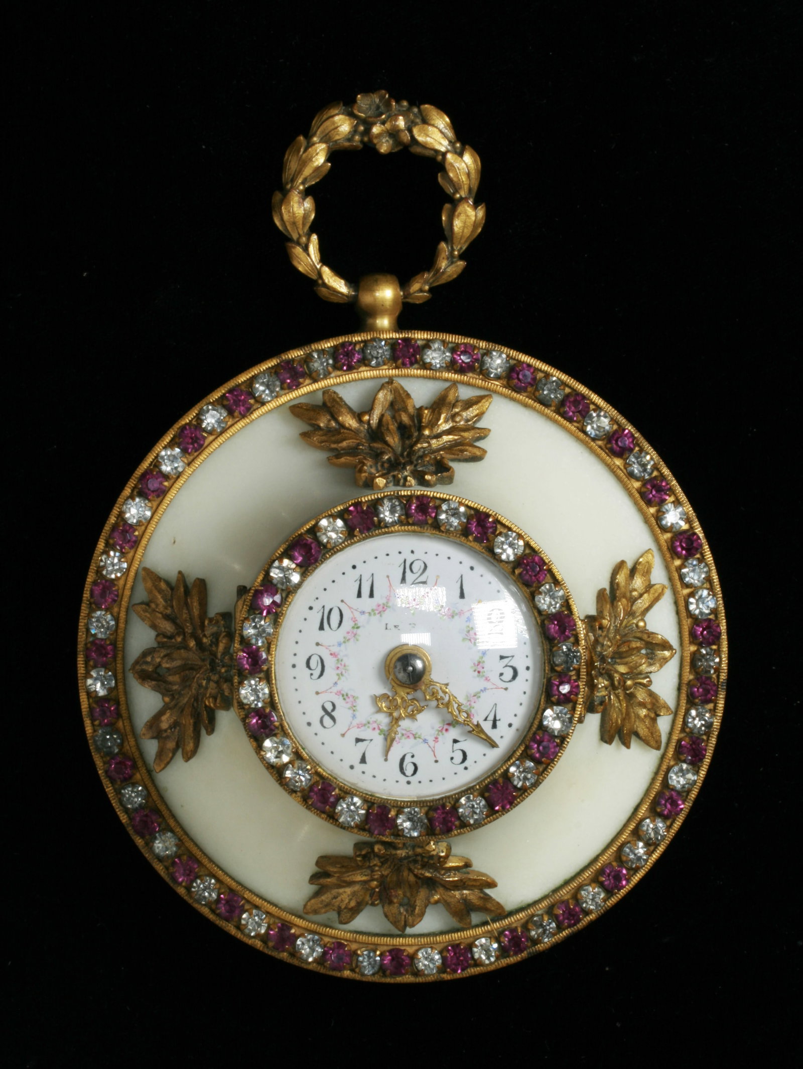French Miniature Clock - Ormolu, Jewels & Marble - C.1880 (1 of 10)