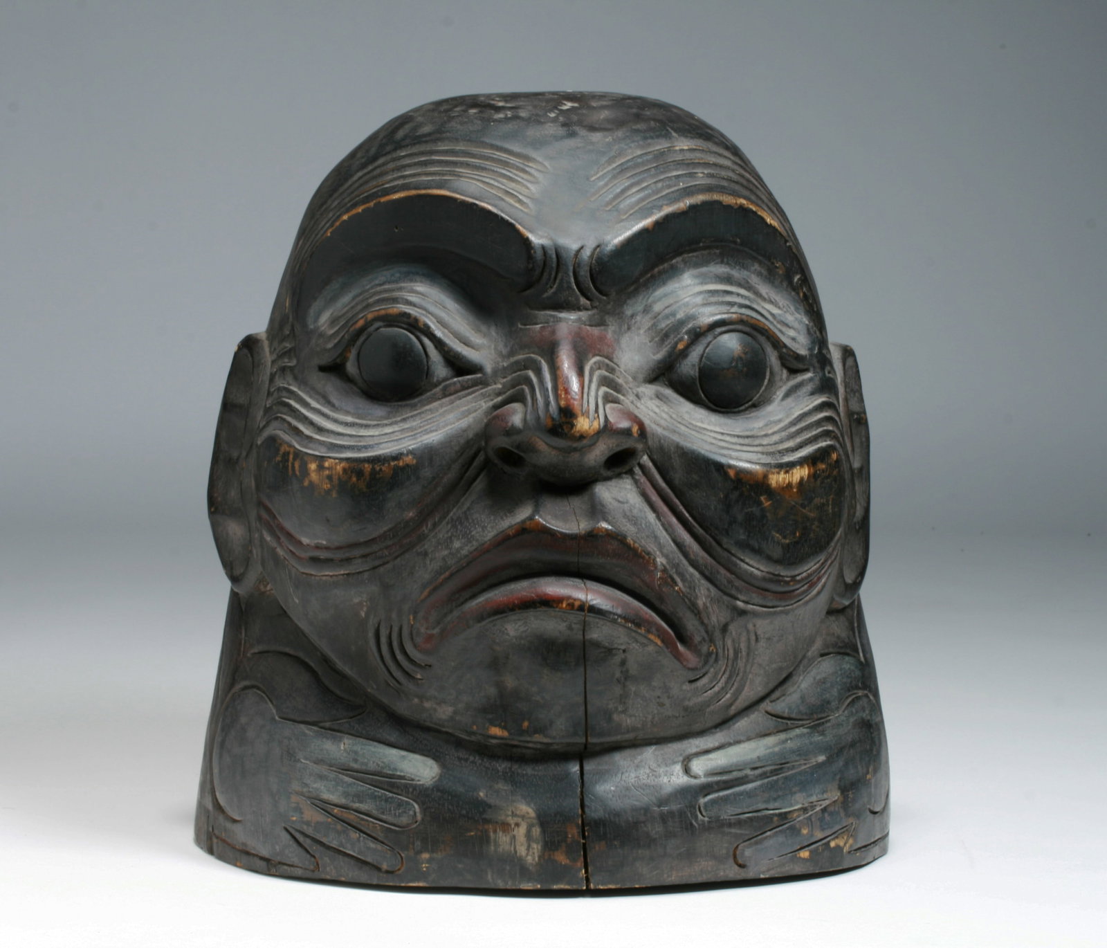 Northwest Coast or NWC Style Carved & Painted Wood Head (1 of 19)