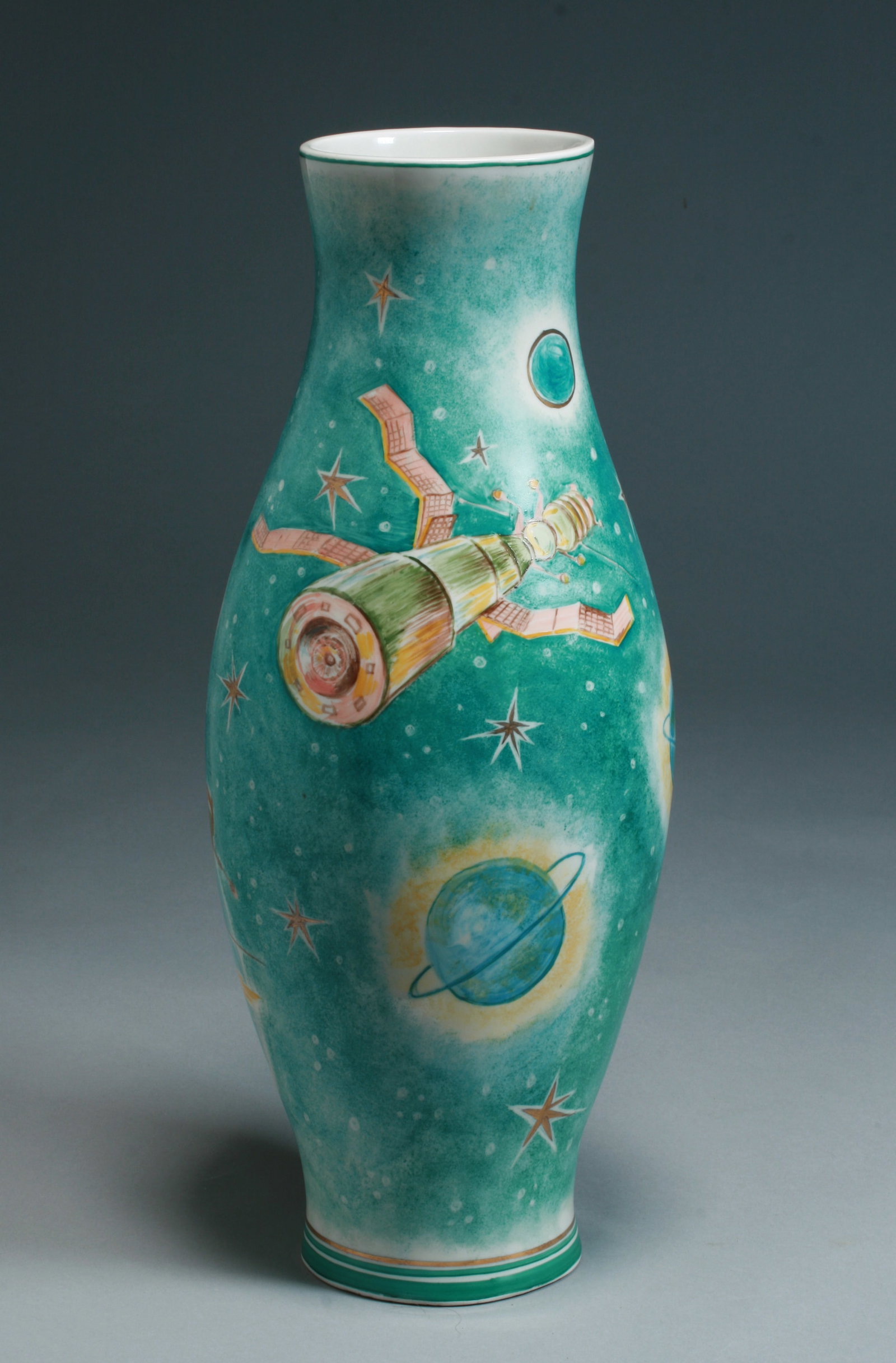 Monumental Russian Porcelain Space Program Vase - Soviet Era (1 of 14)