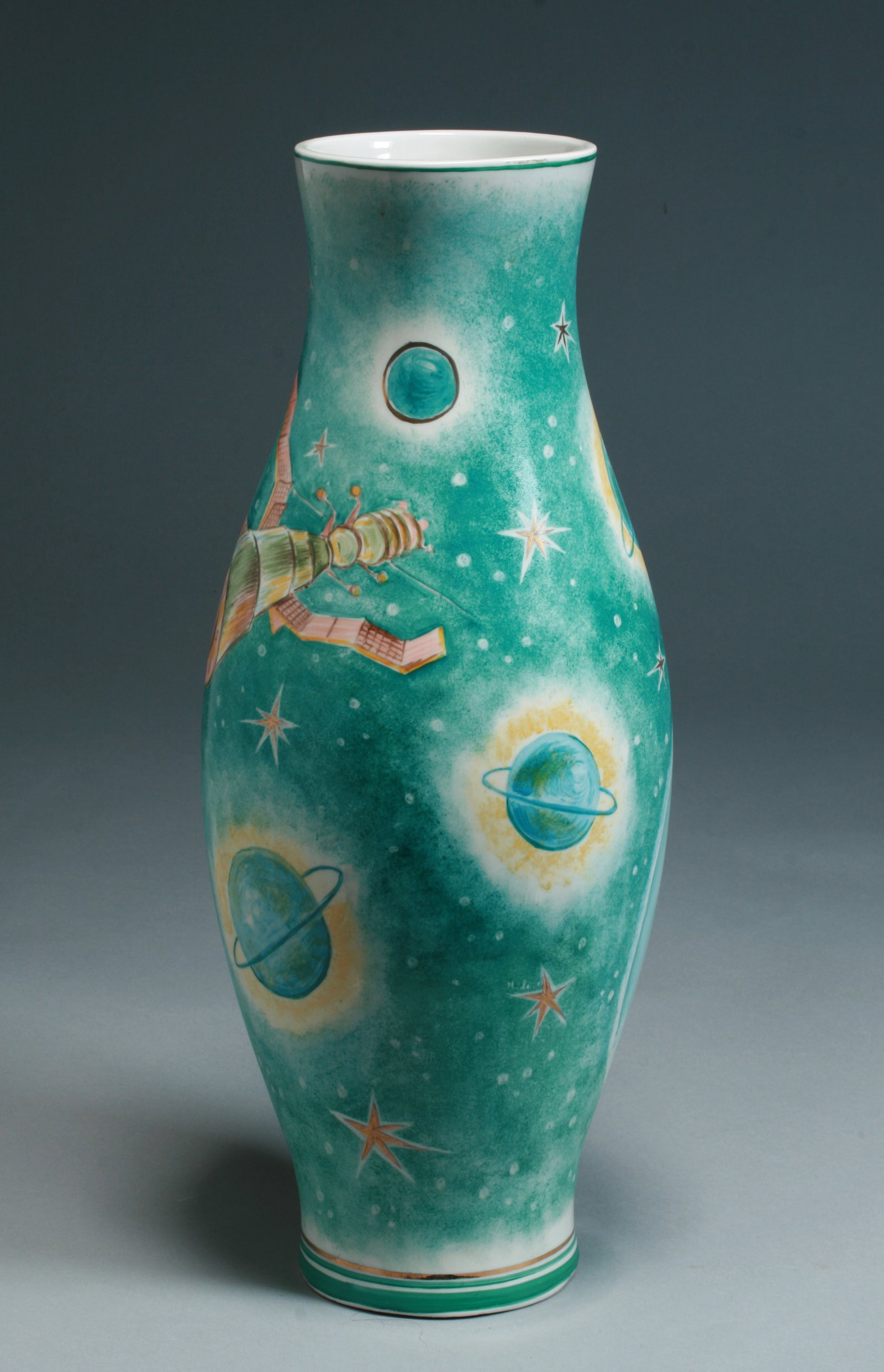 Monumental Russian Soviet Era Porcelain Space Program Vase (1 of 13)