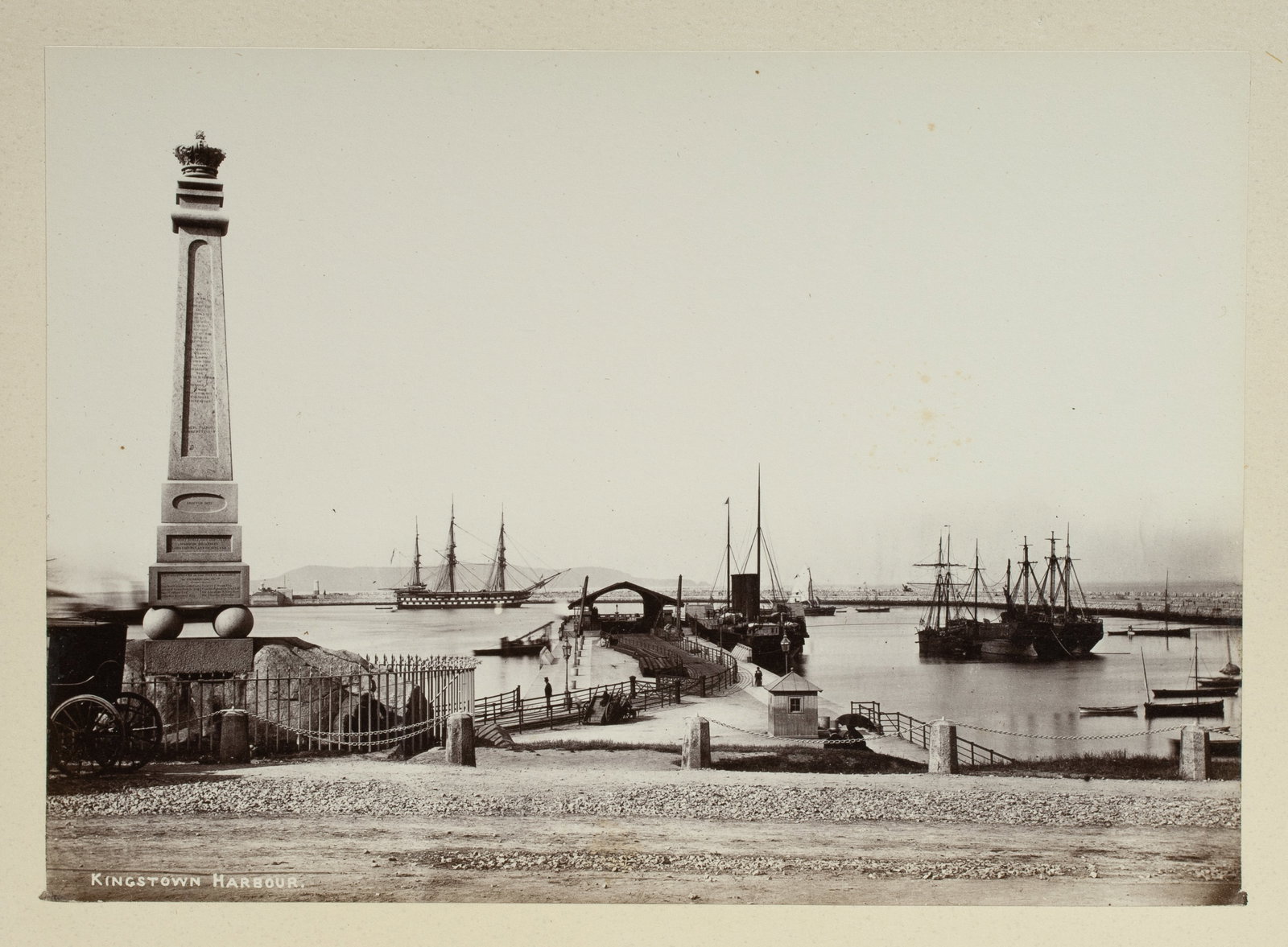 Early Irish Albumen Photograph - Kingstown Harbour 1865 (1 of 8)