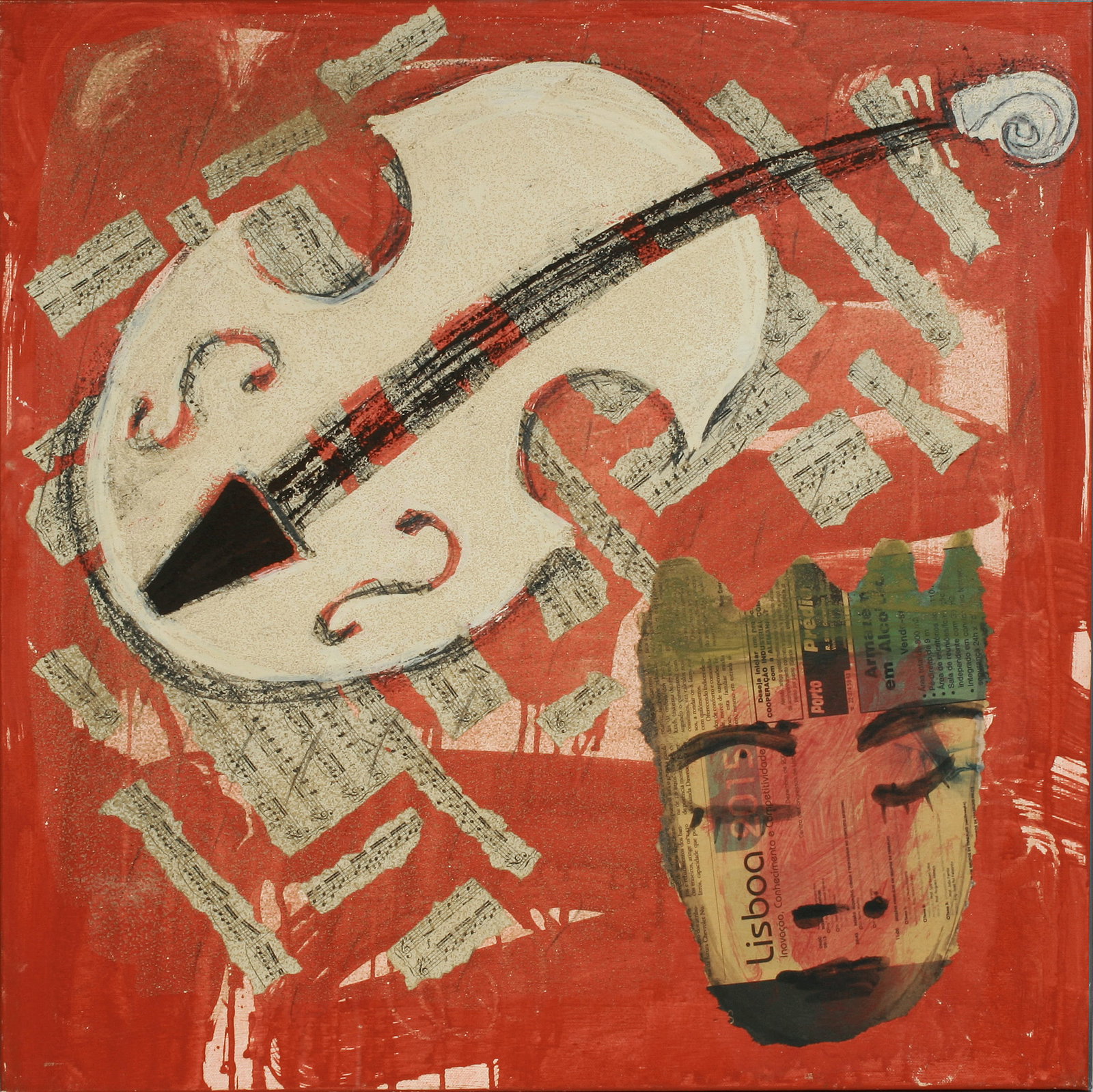 Lis Petersen (b.1957) Vintage Modernist Abstract Music Painting (1 of 10)