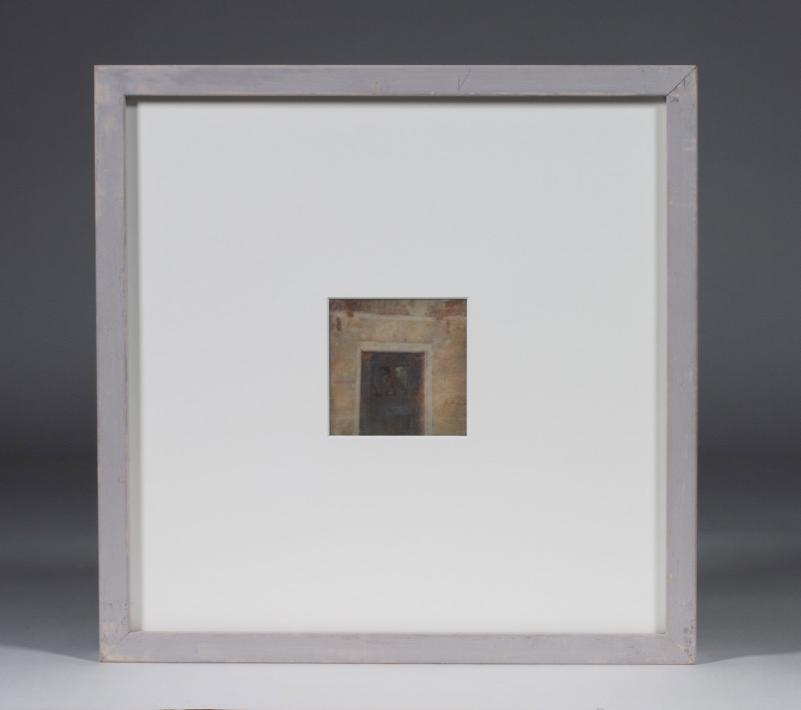 Post-Modern Polaroid Photograph by S.R. Jones - "Cache" 1993: Original polaroid photograph, "Cache", by Sacramento, California artist, S.R. Jones. Polaroid photograph in color. Matted. Framed (no glass). Labels on the reverse with title and other information reg