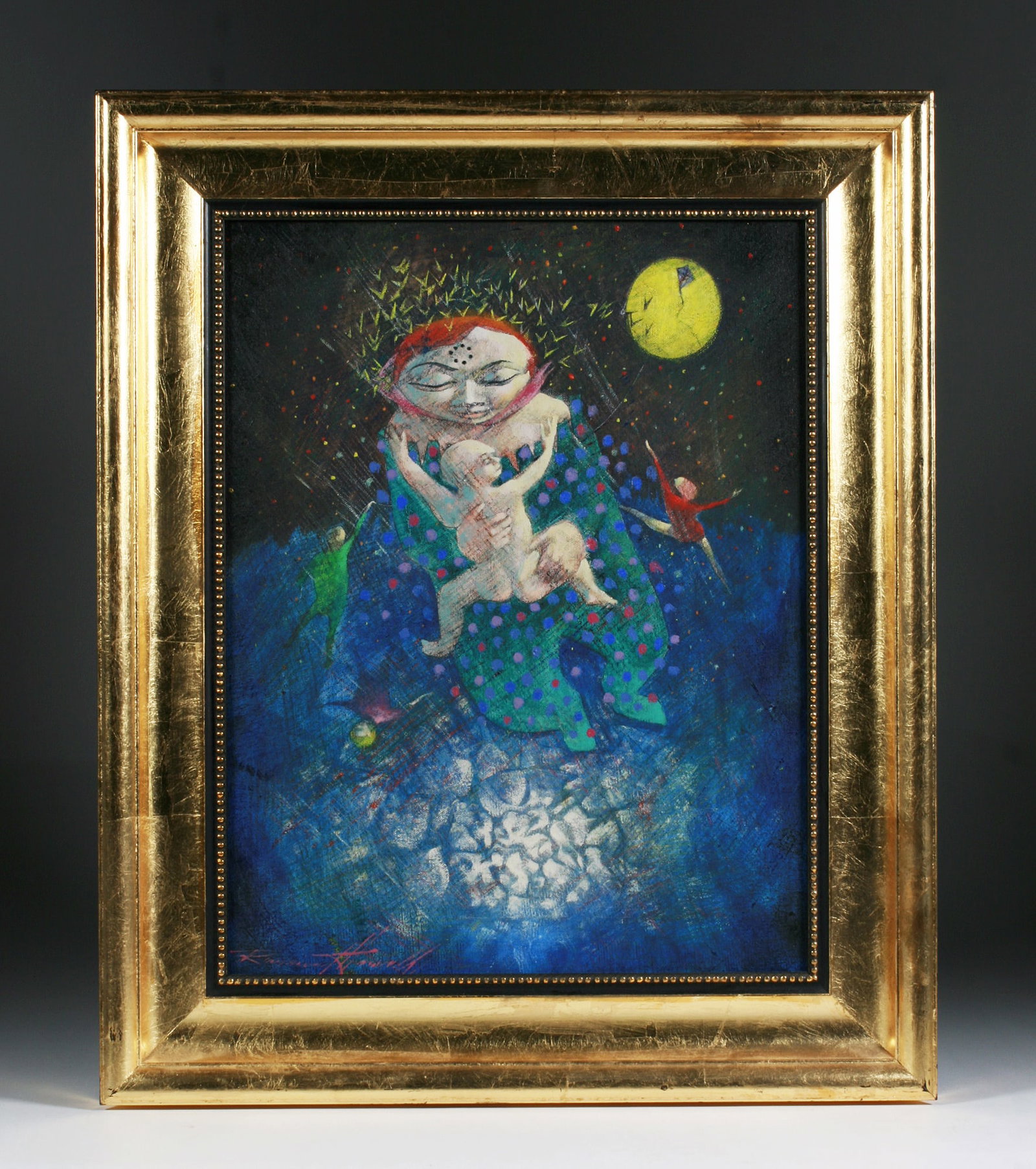 Surrealist Painting by Raymond Howell (1931-2002): California Modernist - Surrealist oil painting, circa 1965, by African-American artist, Raymond Howell. This painting is a fine example of his work and from his most important period. Museum quality C