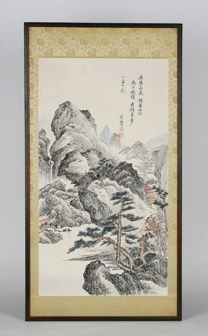 Old Chinese Landscape Painting on Paper - Signed (1 of 18)