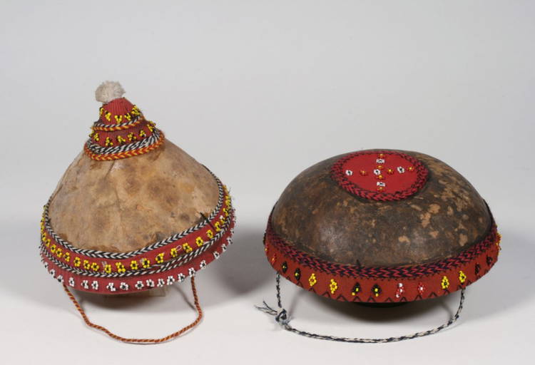 Two Filipino Decorated Gourd Hats Philippines