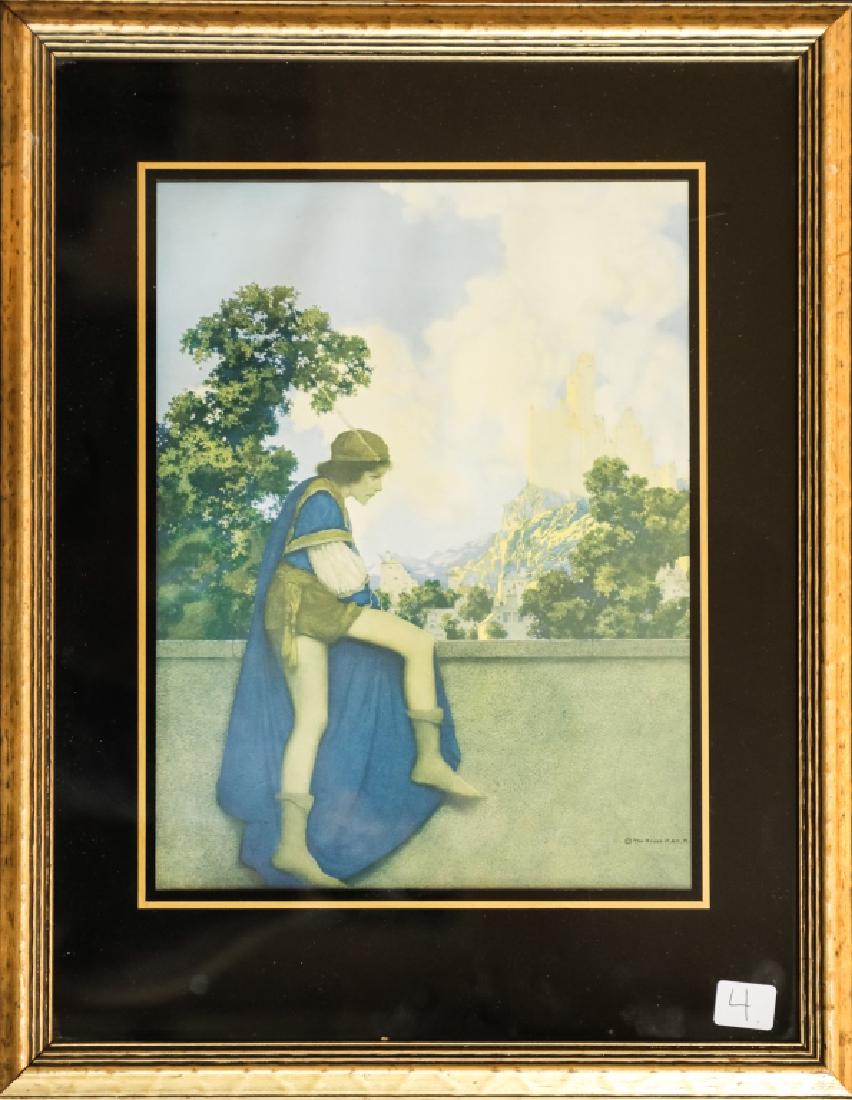 MAXFIELD PARRISH (USA 1870-1966): Coloured print. “The Page“. House of New York. 12 x 9“.