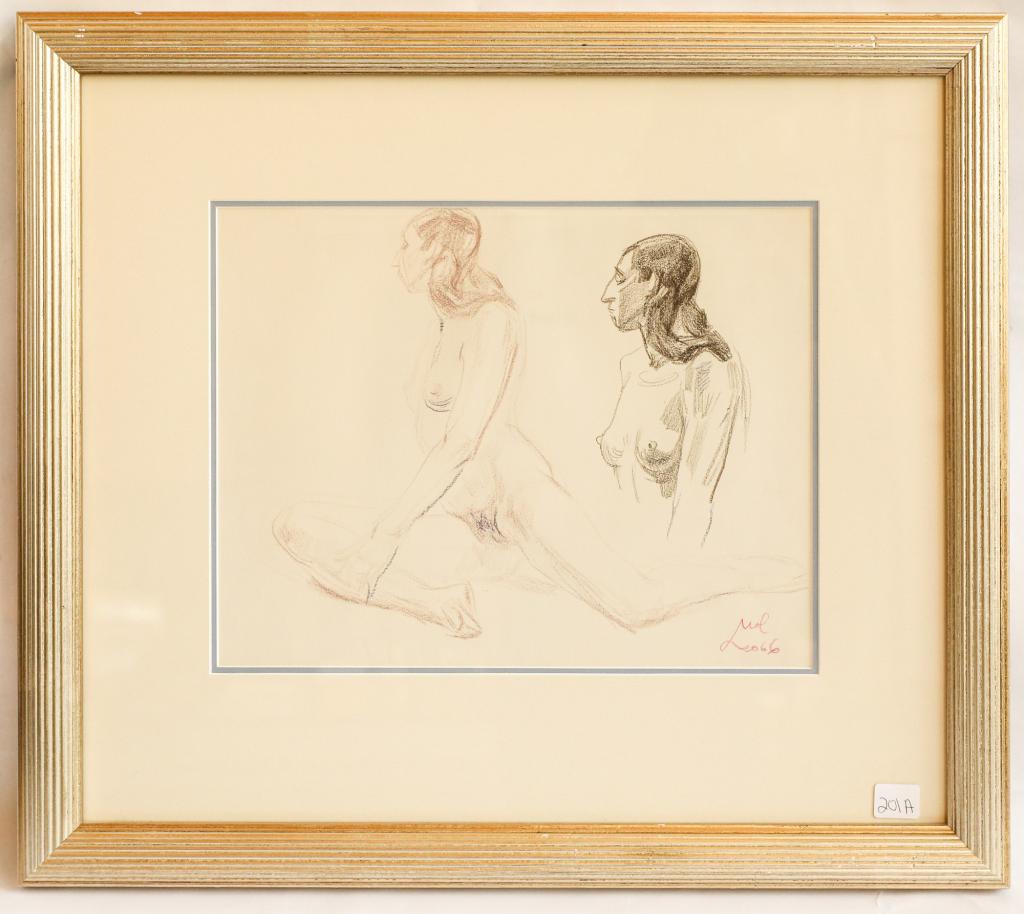LEO MOL (CANADA): Artist's pencil study. Nude. 10 x 13". 1966.