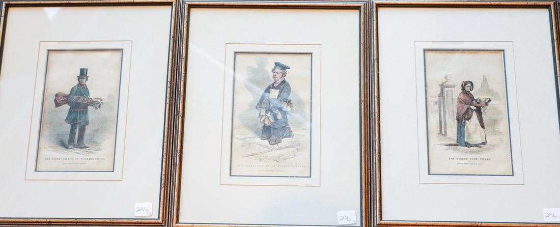 BEARD: Coloured engravings. "The Street-Seller of Nutmeg-Graters"; "The Street Comb-Seller"; "The Street-Seller of Walking-Sticks". Three items.