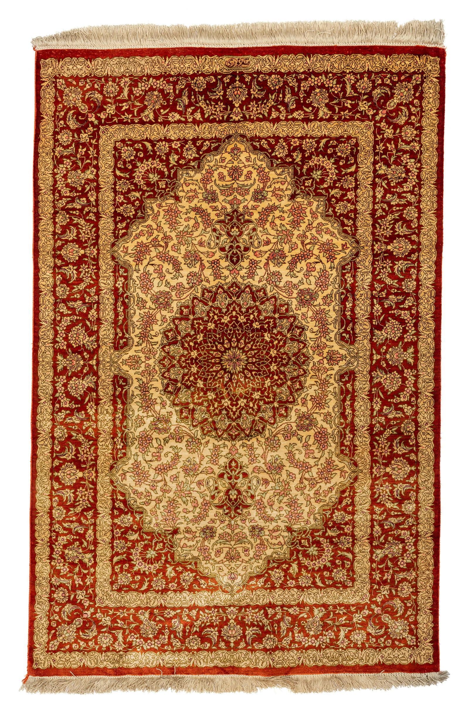 A PURE SILK MARAGEH QUM NOURI STYLE  CARPET (1 of 1)