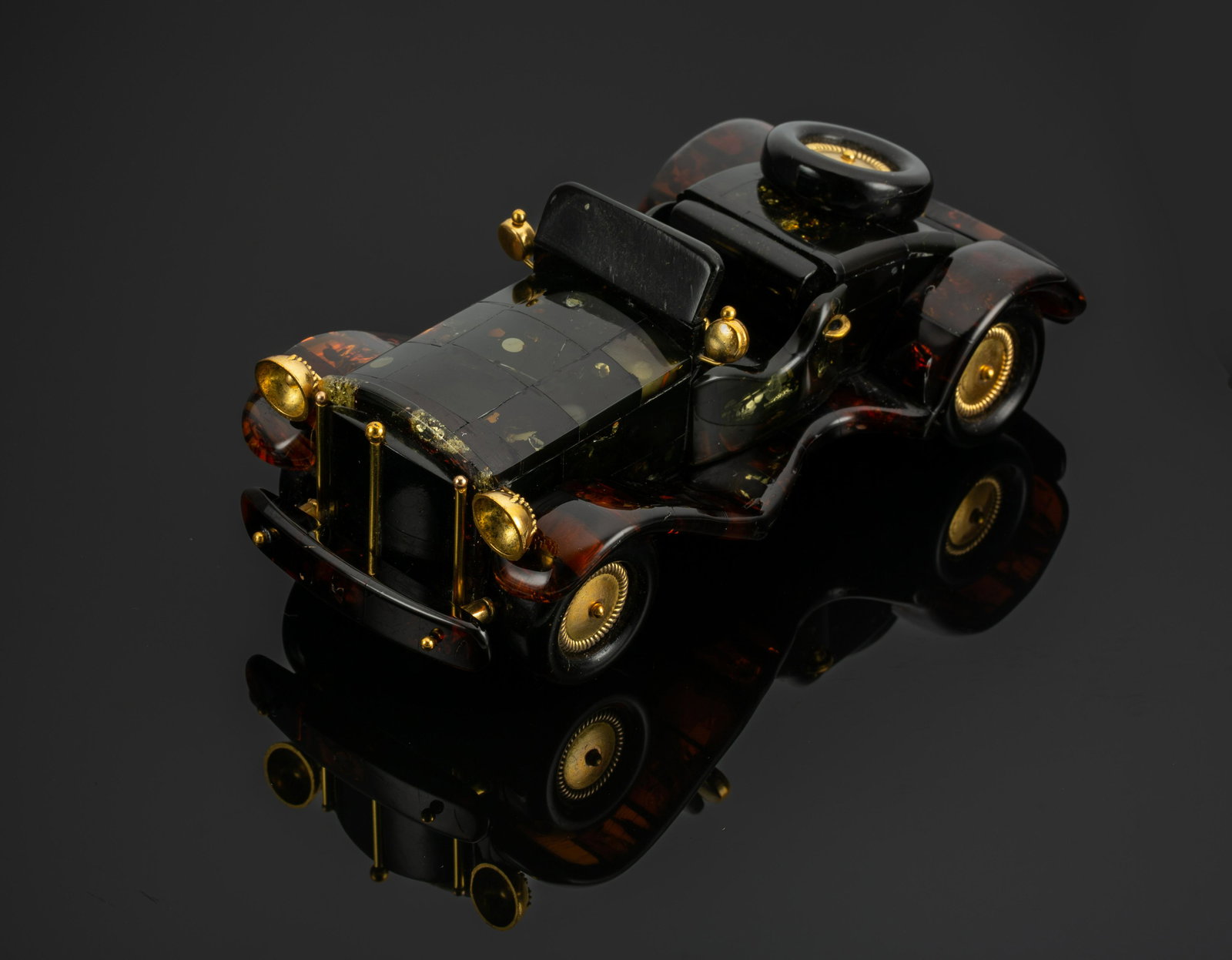 A REFURBISHED MINIATURE CLASSIC CAR  MODEL MADE FROM NATURAL KAHRAM (1 of 1)